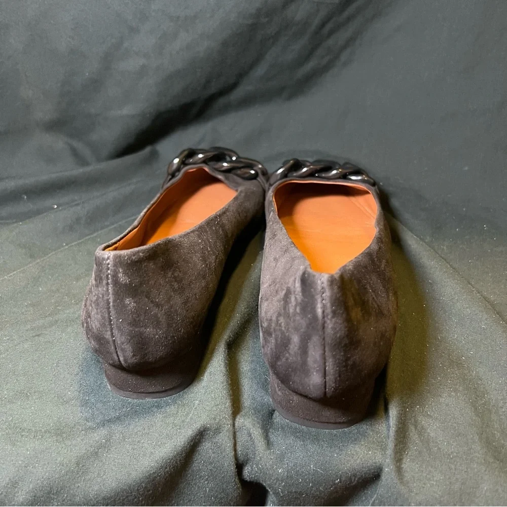 NWOT AQUATALIA PALINA SUEDE CHAIN BALLERINA FLATS IN BLACK SZ 8 - Picture 7 of 8